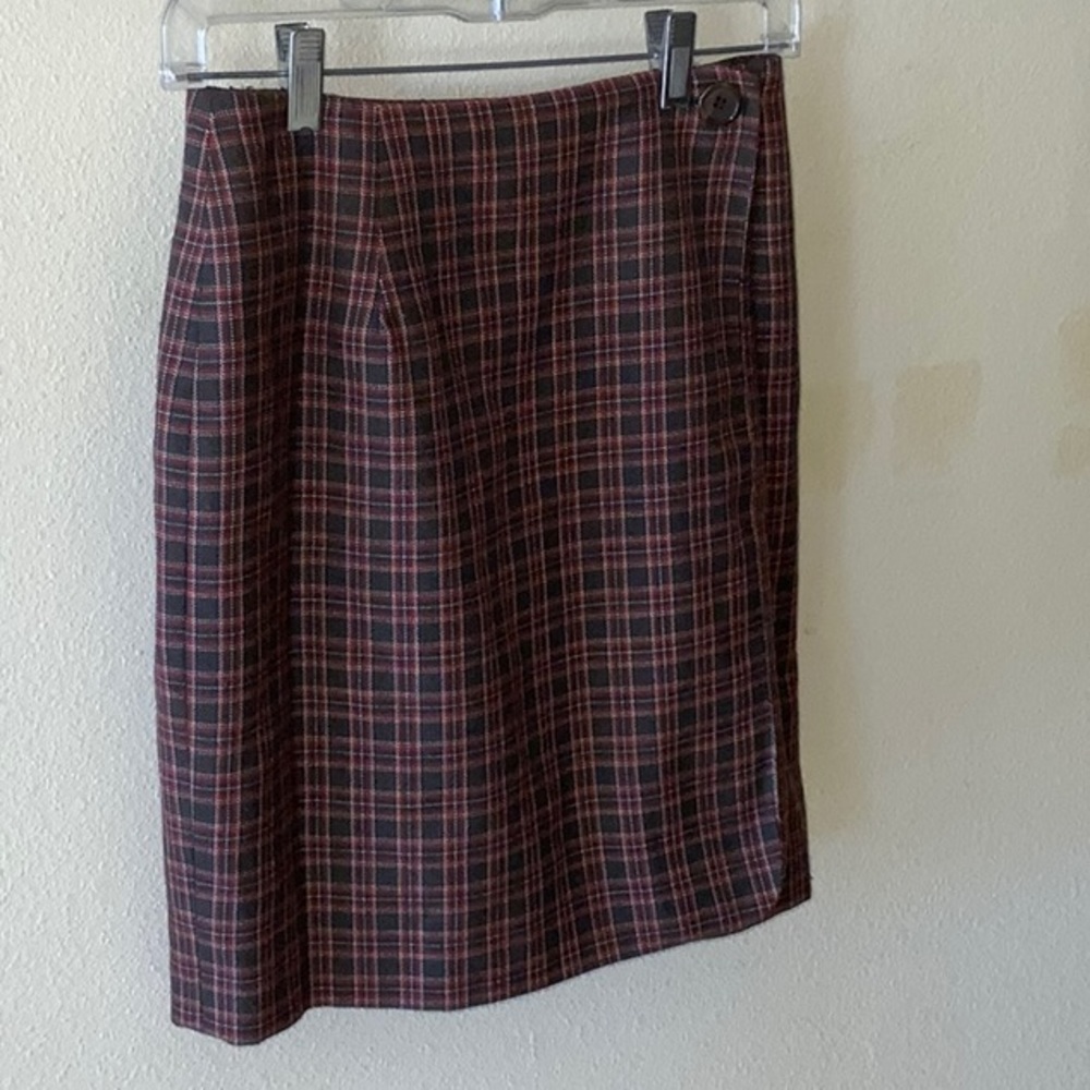 Classic, Vintage plaid wrap-around skirt by KBR | Size 6